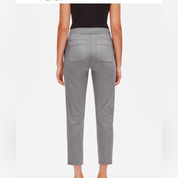 Eileen Fisher Organic Cotton Stretch Twill Chino Pants Size 12 - Picture 2 of 7